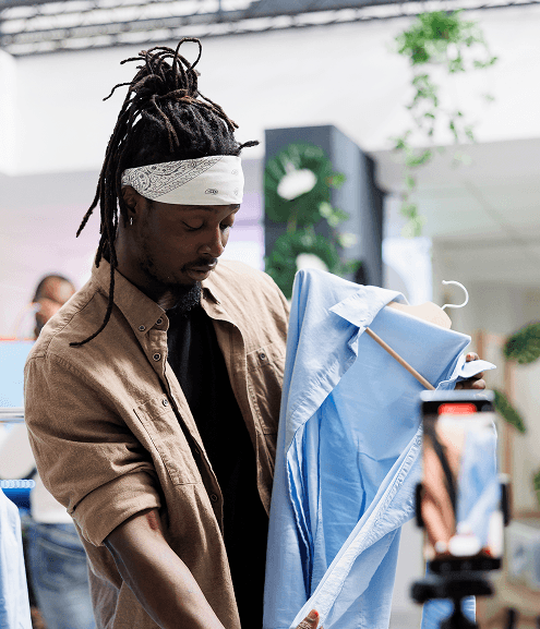 Picture of a smiling tailor